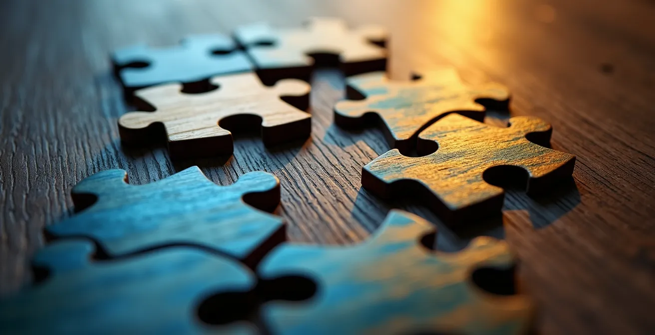 Puzzle incomplet avec pièces manquantes représentant les lacunes de cotisation LPP